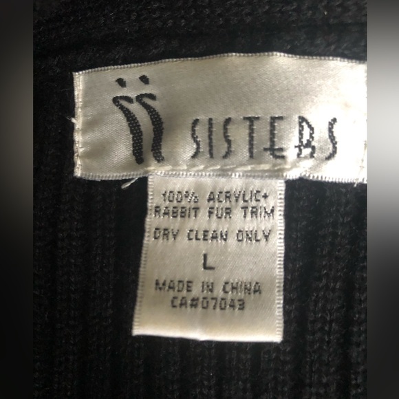 Sisters Black Rabbit Fur and Acrylic Cardigan - Picture 8 of 8